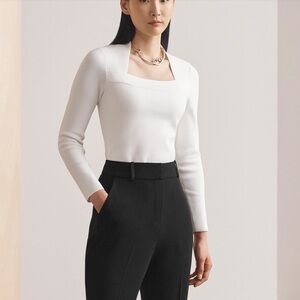 The Fold Sculpt Knit Carlisle Top in Ivory Size S.